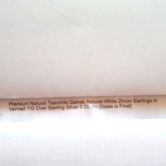 PREMIUM NATURAL TSAVORITE GARNET, NATURAL WHITE ZIRCON EARRINGS - Picture 5 of 5